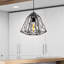Luminaire suspendu moderne en duvet avec finition noire - 1 lumière avec base E26 pour vestibule ou îlot de cuisine-1668557084