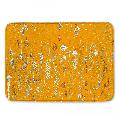Botanical Bath Mat Bohemian Boho Bathroom Decor