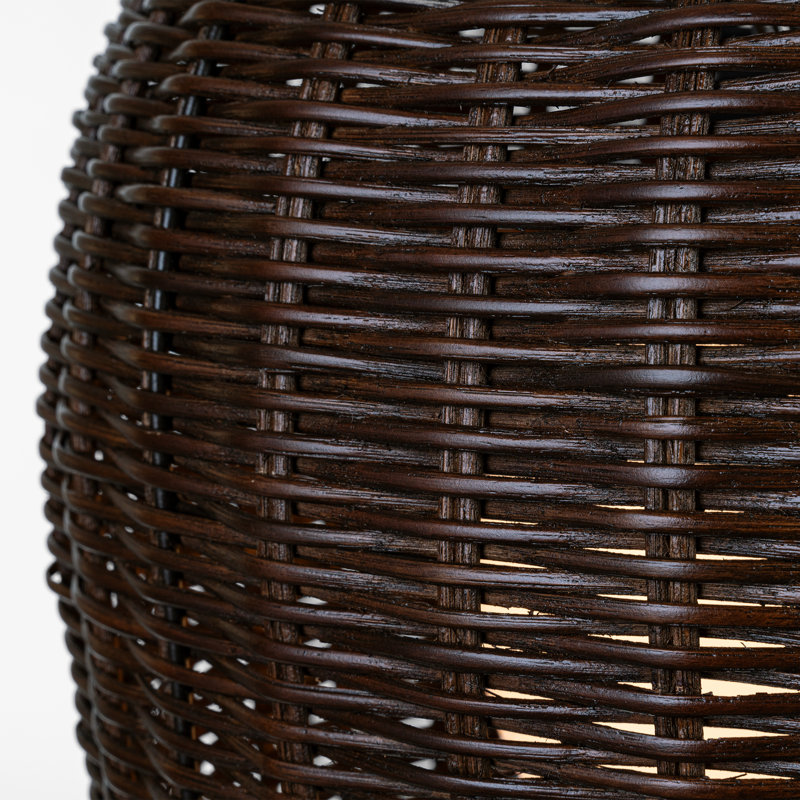 Nancy 3 - Light Pendant, Polished Nickel, 22.25" H x 18.75" W x 18.75" D, Natural Wicker