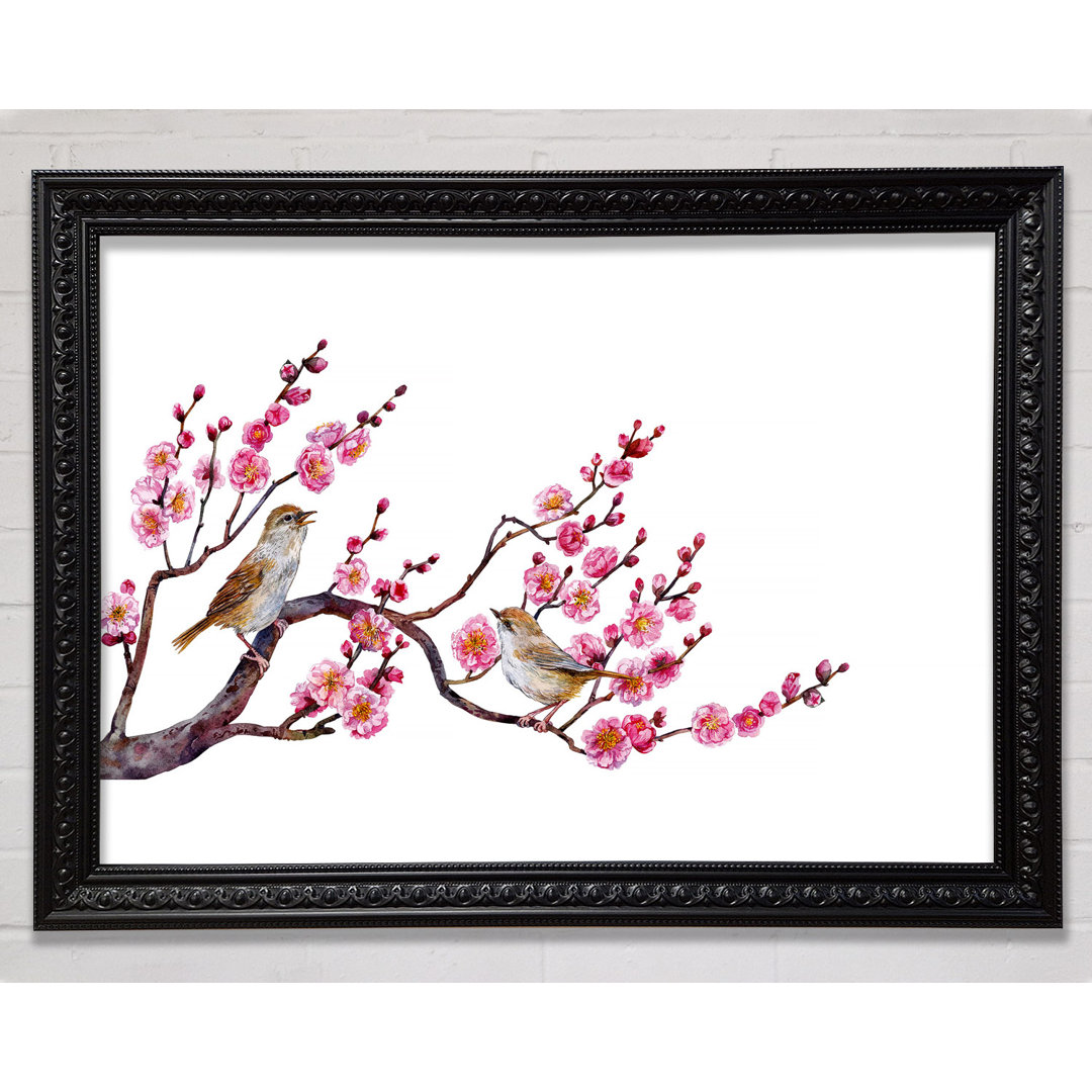 Cherry Tree Love Birds - Einzelne Bilderrahmen Kunstdrucke