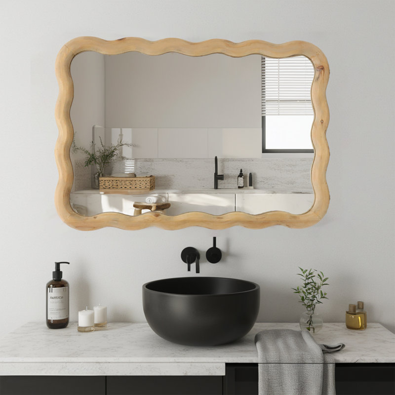 18.8" x 27.2" Boho Wavy Mirror