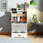 Station d'alimentation et armoire de rangement pour animaux avec bols surélevés pour chien (blanc)