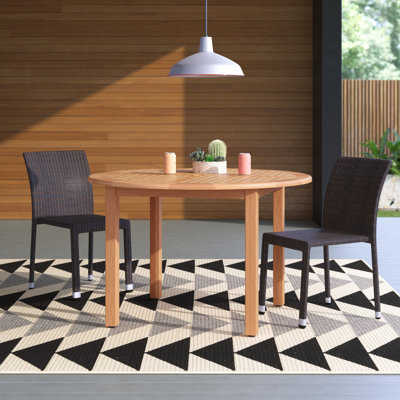 Alyisa Teak Finish Outdoor Furniture Dining Table by Lark Manor