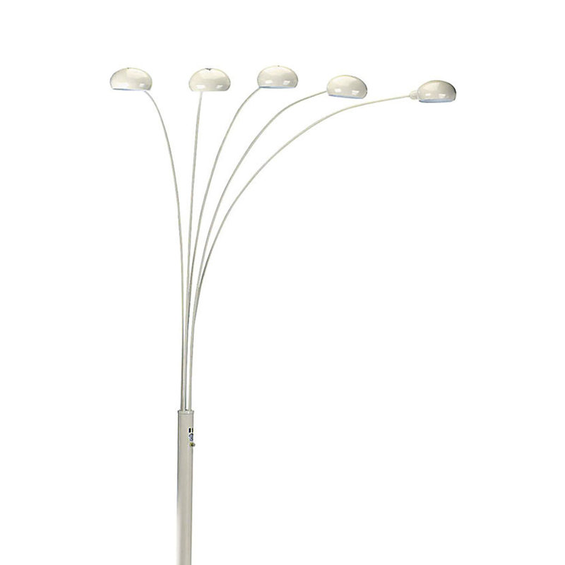 Lampe sur pied ajustable à finition noire, Blanc, 84"