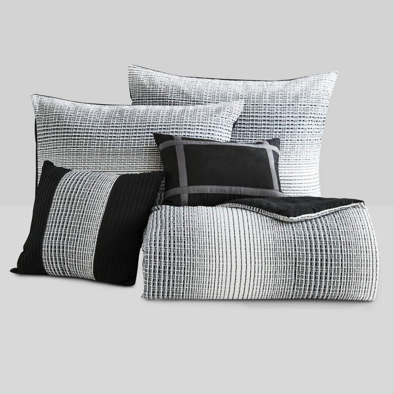 Wonderful Yarn-Dyed Waffle Weave Comforter Set, King Comforter + 4 Additional Pieces