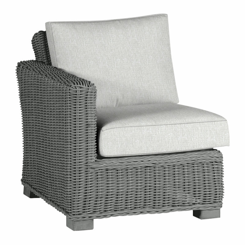 Rustic Woven Sectional Left, Bali Pearl, Slate Gray, Welt