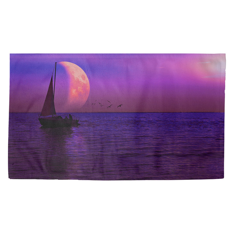 Paillasson d’intérieur lune et voilier dobby Seibert, Rectangulaire 2 pi 1,5 po x 3 pi 4 po