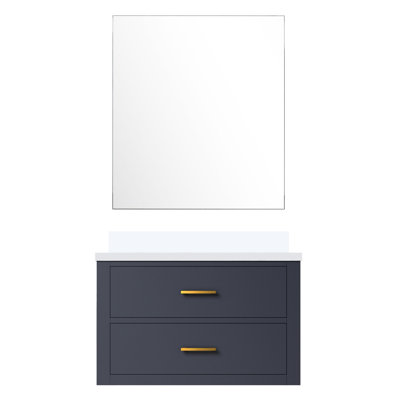 30 po L 10 po x P 22 po - meuble-lavabo blanc avec comptoir en quartz et miroir inclus