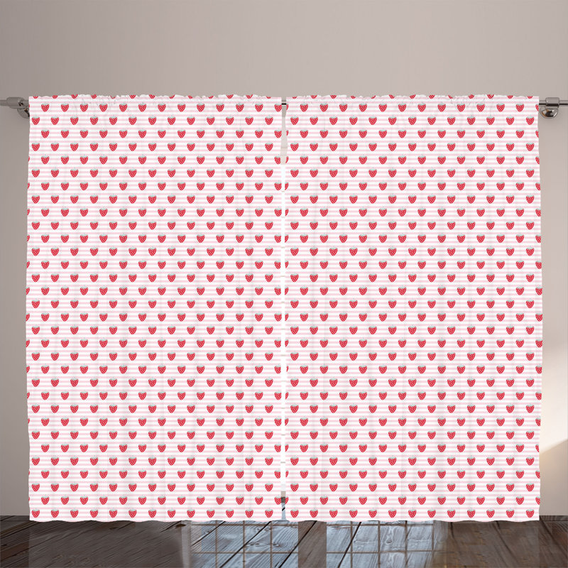 Rustic curtain, girlish pattern, seafoam pink