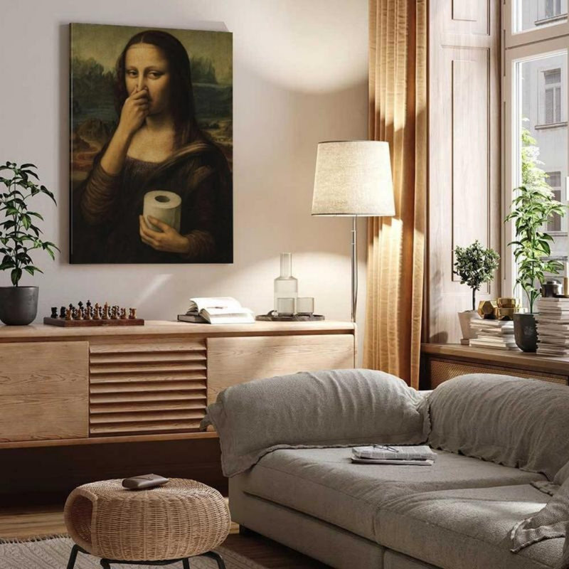 Reproduction sur toile Playful Mona Lisa - Urban Studio, 24 * 16 pouces (60 * 40 * 2cm)