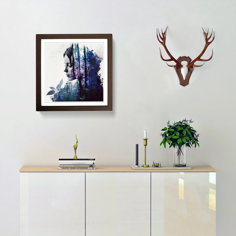 Bluebell Double Exposure - Framed Print, Walnut