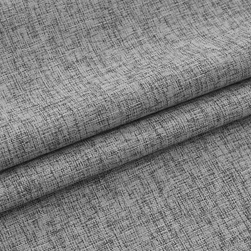 Leming Linen Like Polyester Blackout Room Darkening Grommet Curtain Pair, Dark Gray, 52" W x 120" L