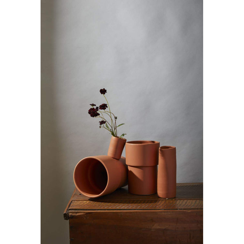 Parma Handmade Ceramic Table Vase, 9" H x 3.25" W x 3.25" D