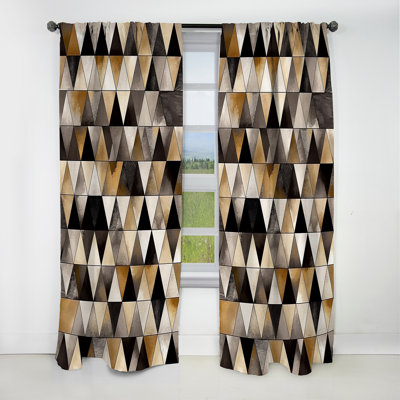 Exploring Golden Abstracted Symmetry II - Abstract Geometric Blackout Curtain - 1 Panels