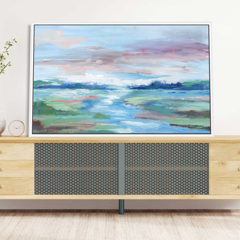 Field of Dreams - Peinture sur toile avec cadre flottant, H 27,5 po x l 43,5 po