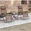 Ensemble de chaise à gravité zéro Outsunny avec table d'appoint, chaise inclinable pliante avec porte-gobelets et coussins, chaise longue réglable pour piscine, jardin, pelouse, plage, brun