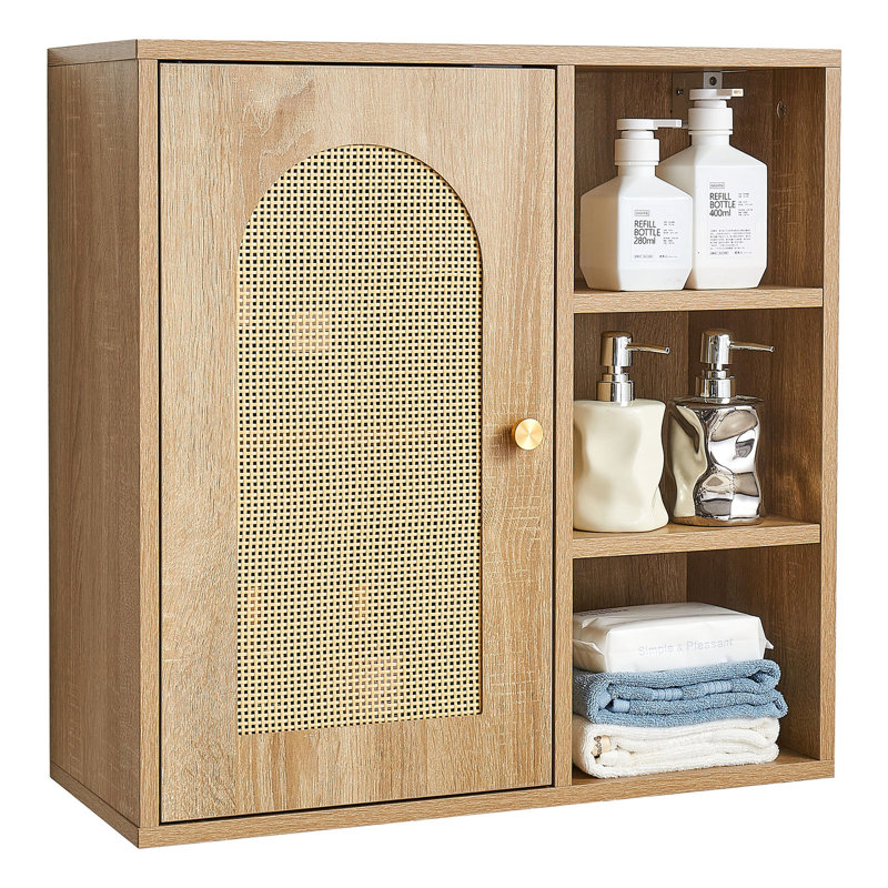 Armoire de rangement murale au-dessus de la toilette avec tablette réglable et 5 variations de hauteur, salle de bain pour la cuisine des toilettes, compartiments multicouches Space Design, structure en panneau de particules, 28,52 po de profondeur, 16,35 po
