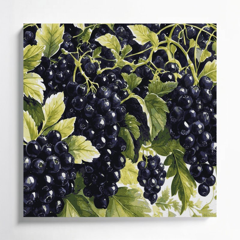 Fruit, groseille, art mural sur toile mauve, H 8 po x l 8 po