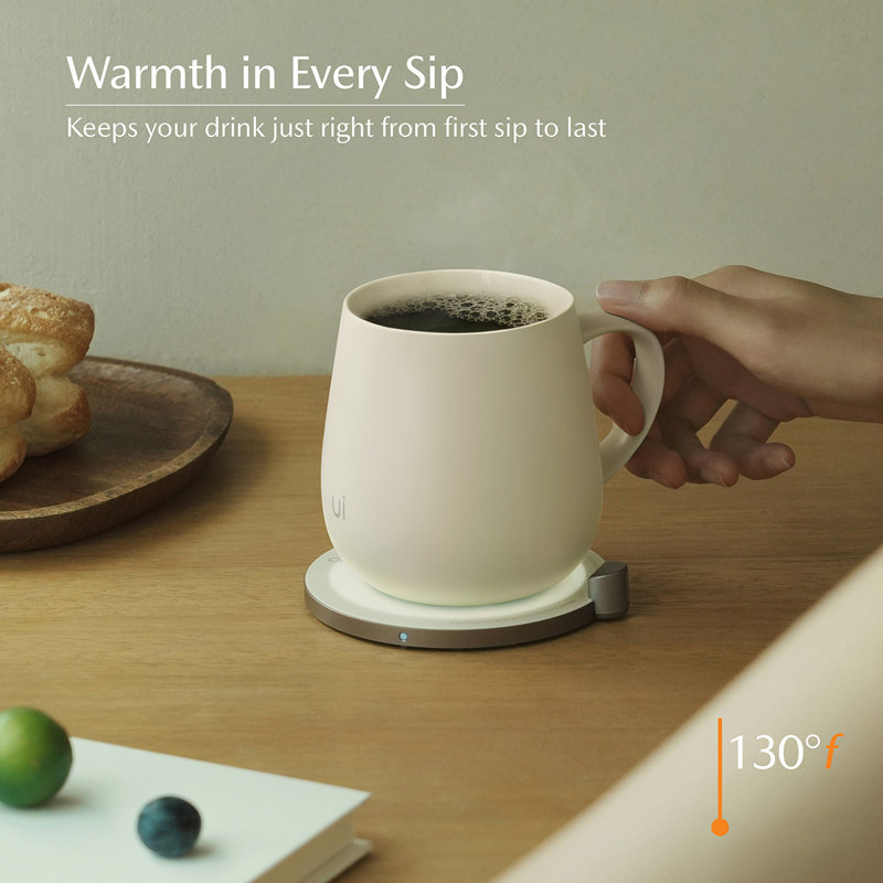 Ui Self-Heating Mug Set - Jasmine White, White