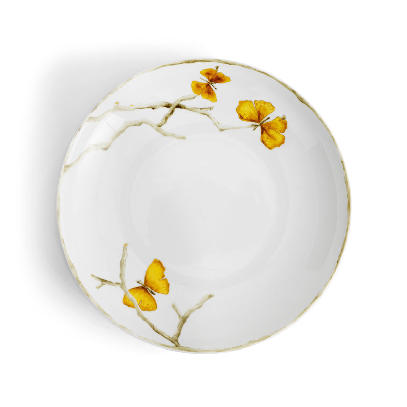Butterfly Ginkgo Handmade Porcelain Pasta Bowl