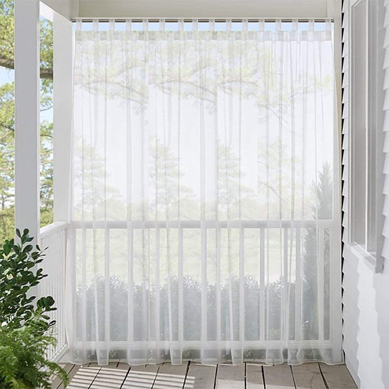 Abba Polyester Sheer Curtain Single Panel, 100" W x 96" L