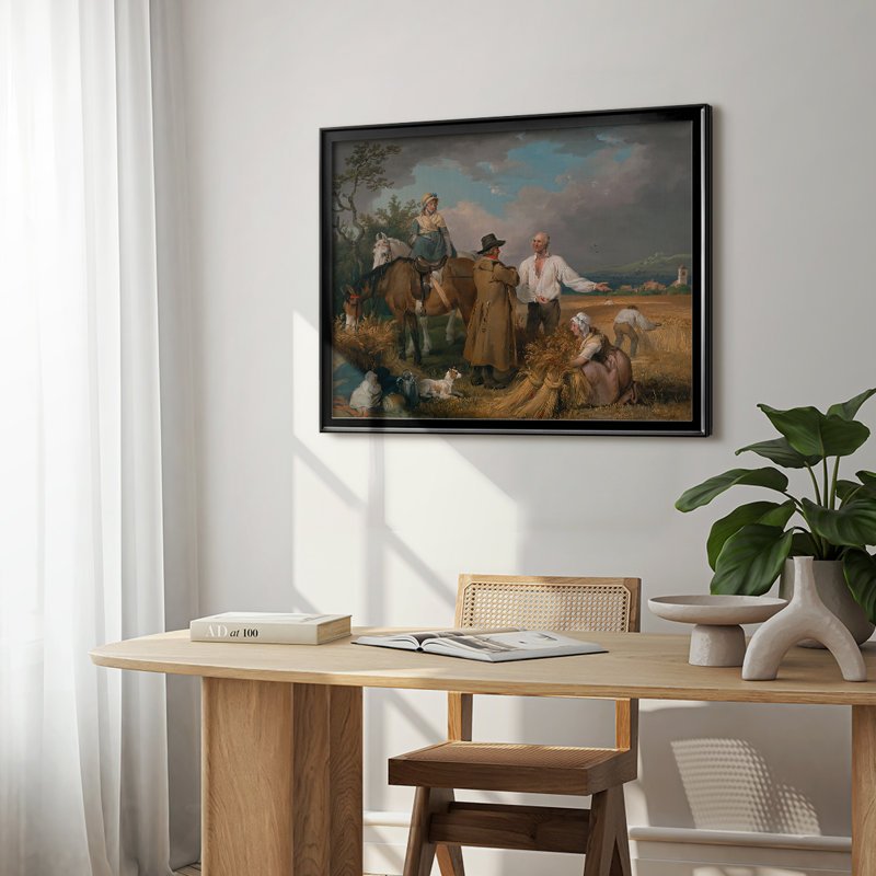 Reapers-George Stubbs-Toile tendue avec châssis, 1785, Toile avec cadre, Noir, 22,5 x 30,5