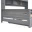 Lit de jour en bois gris avec lit gigogne simple et tablette pratique en combinaison - choix peu encombrant-885130782-885130780