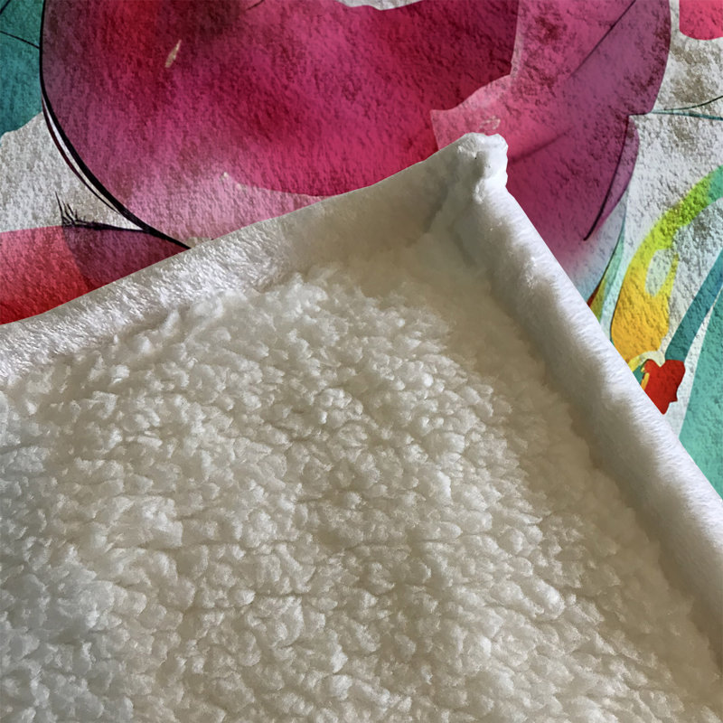 Throw Blanket, 68" W x 80" L, Floral/Abstract, Pink/Green/Orange