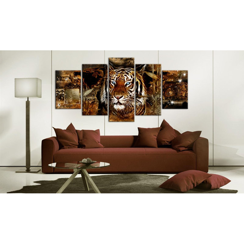 Stretched Canvas Animal Art - Golden Jungle, H 40 po x l 80 po x P 0,7 po