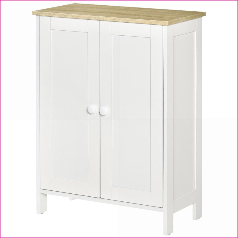 Armoires | Armoire de rangement blanc cassé avec tablettes réglables, l 23,5 po x P 11,75 po x H 31,5 po | Scandinave | Panneau de particules
