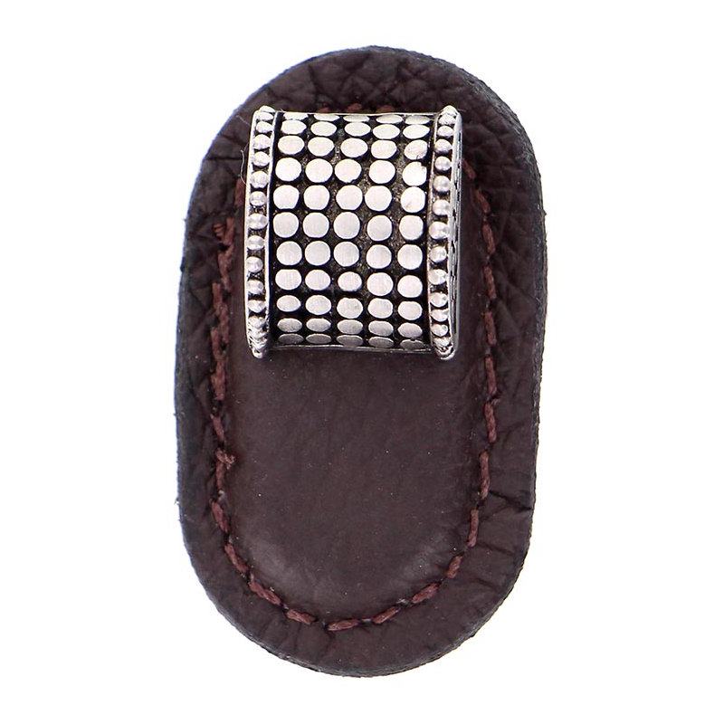 Tiziano Rectangular Knob, Antique Nickel, Brown