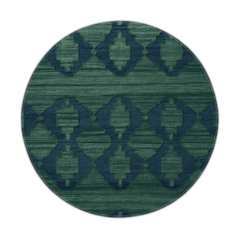 Tapis gris intérieur et extérieur Trellis, Rond 5 pi