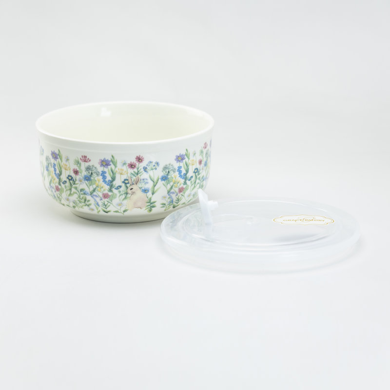 Ensemble de 2 contenants alimentaires en porcelaine Meadow Bunny