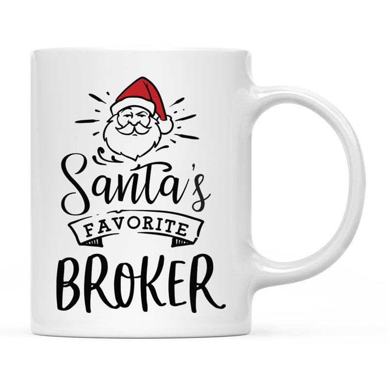 Grande tasse à café Tuileries, « Santa's Favorite Broker »