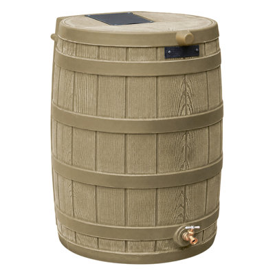 Good Ideas Rain Wizard Whiskey Style Rain Barrel with Overflow and Spigot