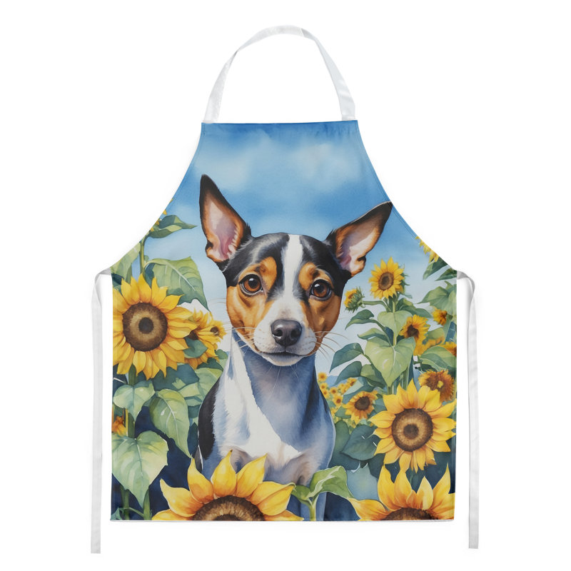 Rat terrier en tablier tournesols