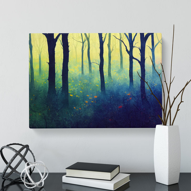 Epic Colourful Forest - Wrapped Canvas Painting, 35cm H x 50cm W x 3cm D