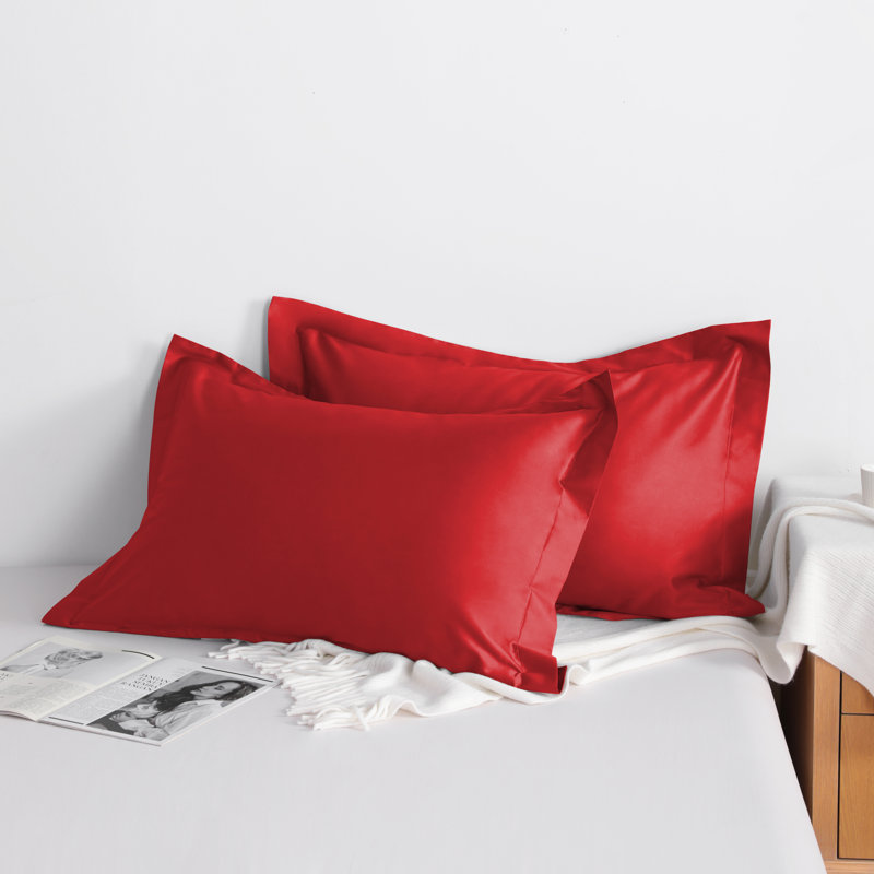 Cotton Sham Set, Red, Queen