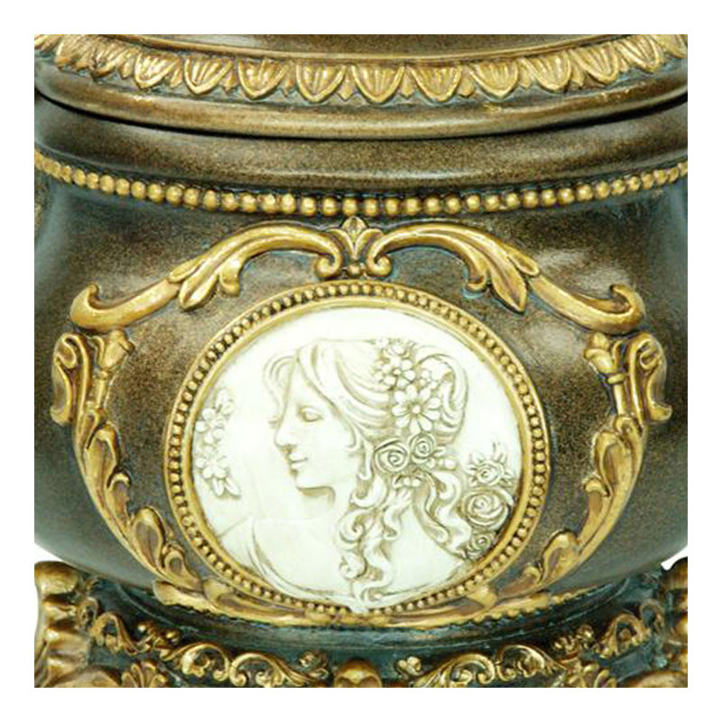 Grande boîte à bijoux décorative 9 po, finition bronze