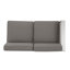 Ensemble modulaire d'extérieur en aluminium pour 4 personnes avec tissu imperméable de couleur kaki et gris argenté