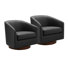 Bennett Faux Leather Swivel Barrel Chair