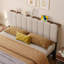 Tête de lit tapissier en molleton rayé avec lumières DEL, hauteur réglable pour matelas 8 à 14 pouces Damerius-485733624-485733626