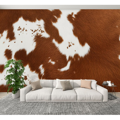 Papier peint adhésif pelez et collez, texture de peau de vache blanche, détail de fourrure naturelle H 100 po x l 144 po, papier peint amovible en PVC, adhésif mural pour chambre à coucher, bureau à domicile