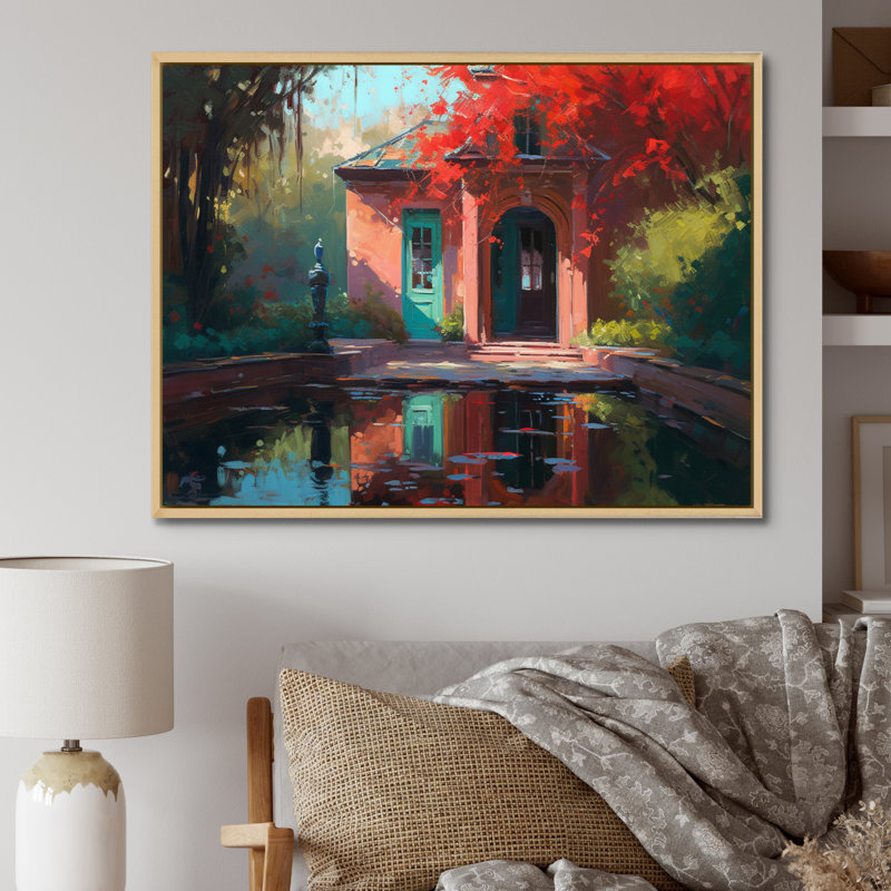 Impression sur toile, "Country campagne charmante I", H 12 po x l 20 po x P 1 po, Cadre naturel flottant
