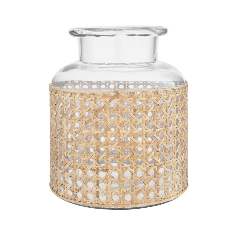 Vase de table en verre Renaldi, H 8 po x l 6,75 po x P 6,75 po, Transparent