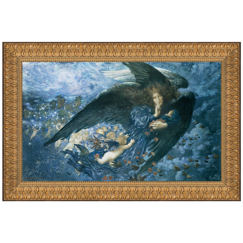 «Alasdair Night with Her Train of Stars, 1912» par Edward Robert Hughes, reproduction d'art encadrée