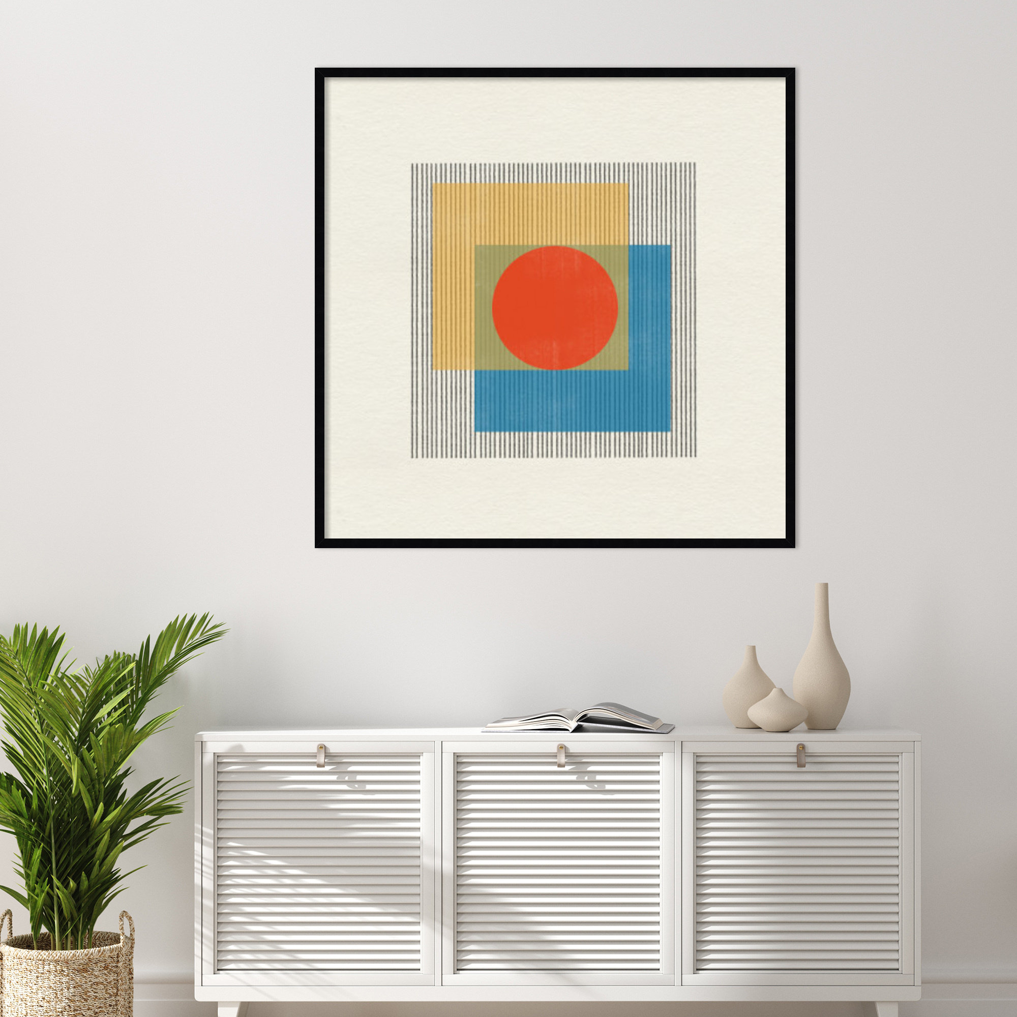 Midcentury Modern Object No 3 by Miuus, 41" H x 41" W x 1" D, Black