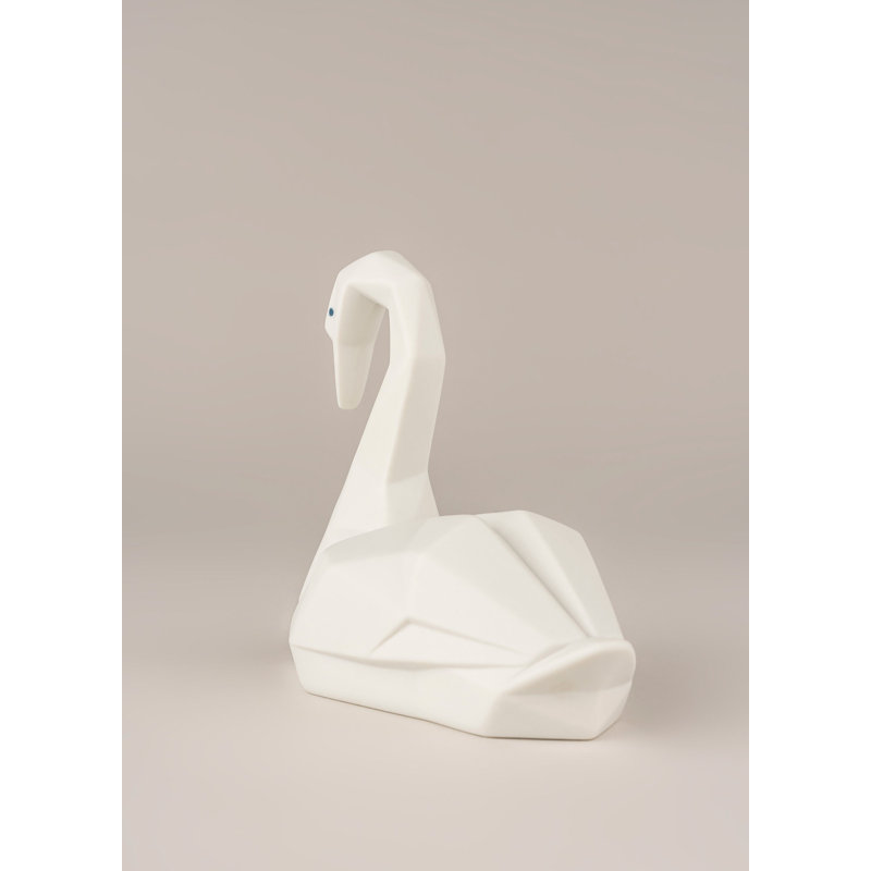 Swan Figurine, Matte White
