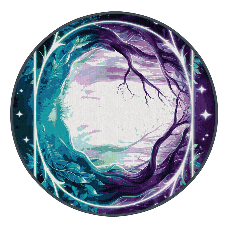 Lunar Shadows Rug, Round 5'