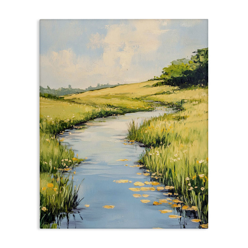 «Quiet Creek Landscape», art mural par Franklyn Gregory, H 48 po x l 36 po